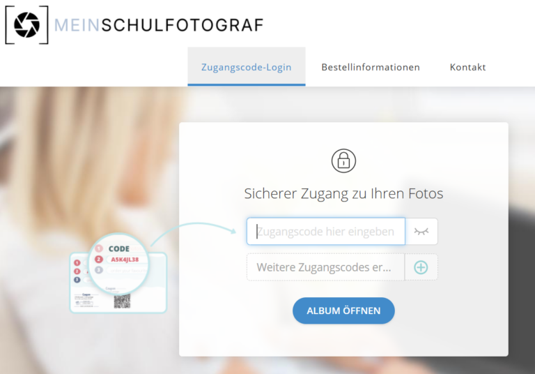 Passwortzugang zur geschützten Online-Gallerie
