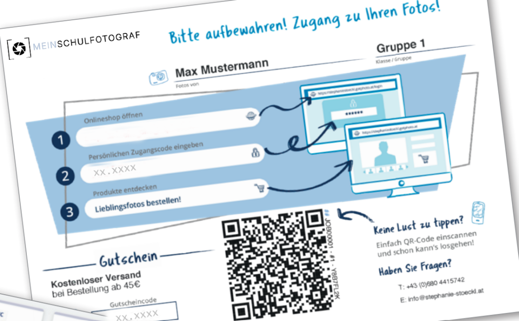 Bestellung Schulfotos mit Code
